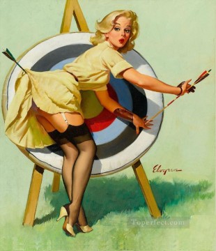  chicas Pintura - chica pin-up